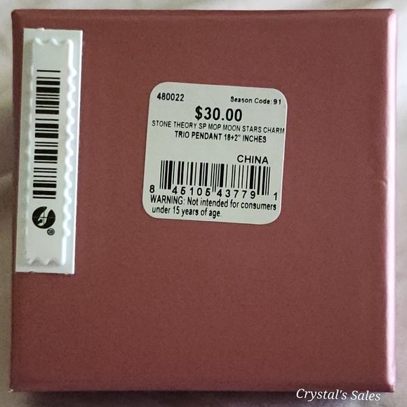 New! Silver Mother Of Pearl Moon & Stars Charm Trio Pendant Necklace! - Picture 2 of 2